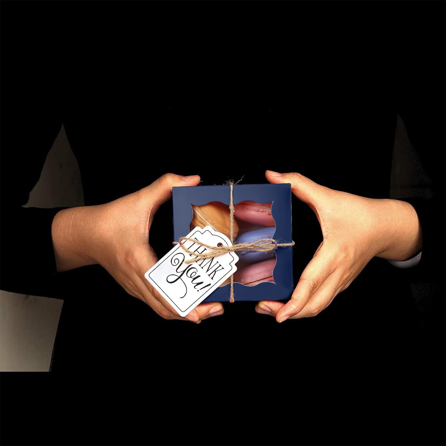 60 Pcs Brown Bakery Boxes with Window Individual Cupcake Boxes 4x4x2.5 Inches-Toppalletfly