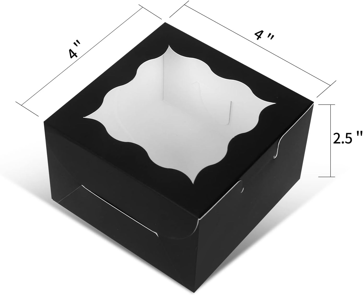 60 Pcs Brown Bakery Boxes with Window Individual Cupcake Boxes 4x4x2.5 Inches-Toppalletfly