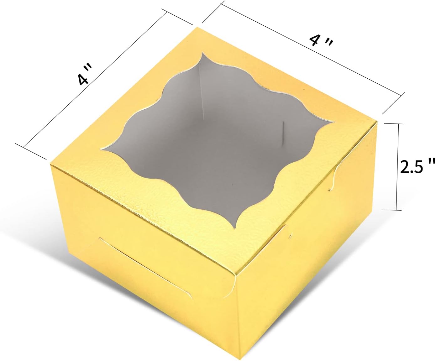 60 Pcs Brown Bakery Boxes with Window Individual Cupcake Boxes 4x4x2.5 Inches-Toppalletfly