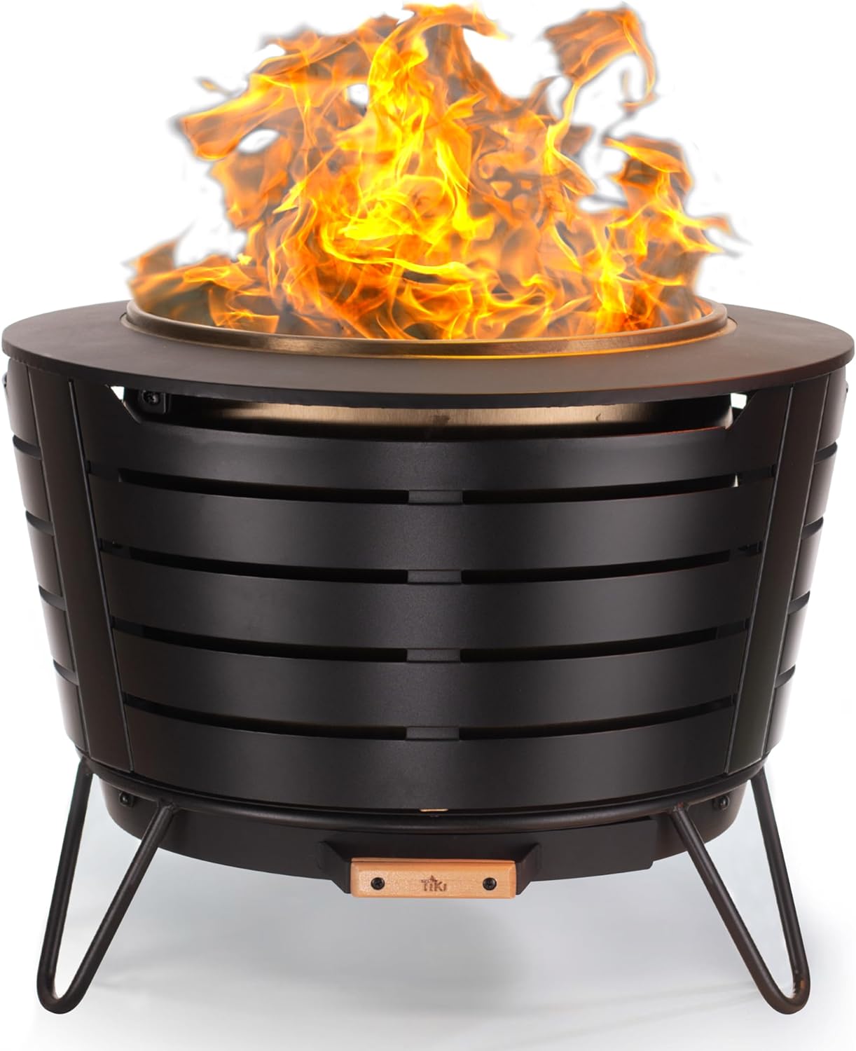 Patio Fire Pit, Includes Wood Pack, Modern Design with Removable Ash Pan, 24.75 x 24.75 x 18.75 inches-Toppalletfly