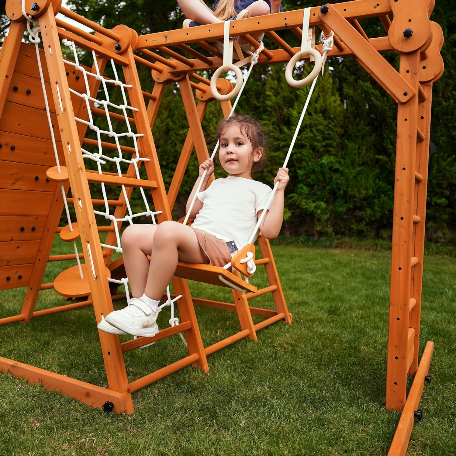 8-in-1 Indoor Playset - Slide, Climbing Wall, Monkey Bars & Swing-Toppalletfly