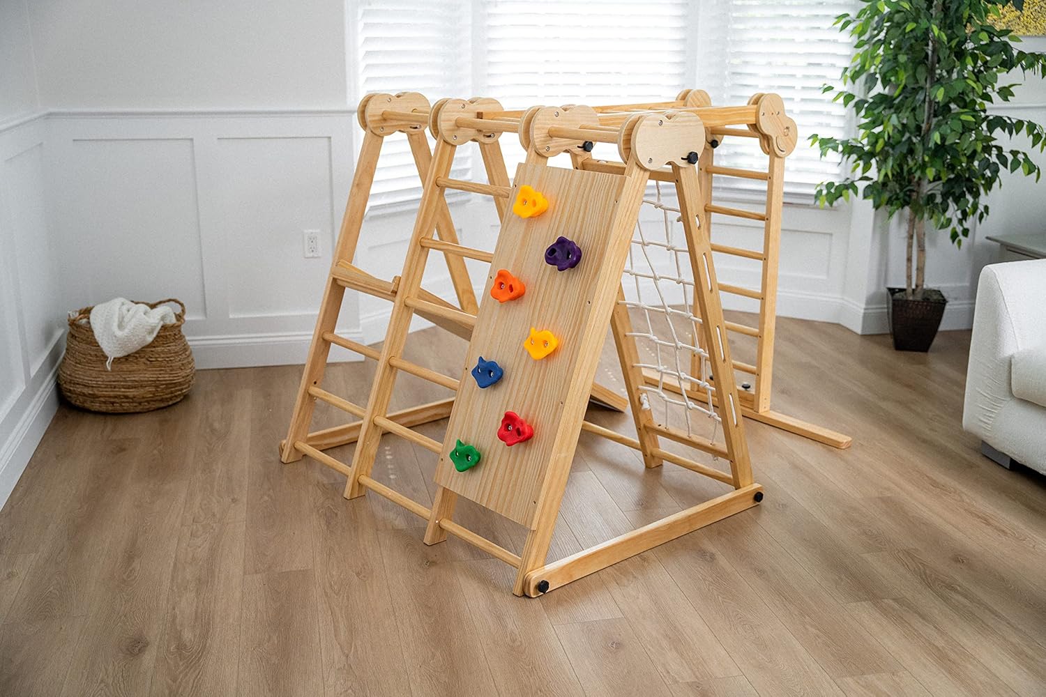 8-in-1 Indoor Playset - Slide, Climbing Wall, Monkey Bars & Swing-Toppalletfly