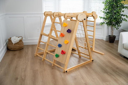 8-in-1 Indoor Playset - Slide, Climbing Wall, Monkey Bars & Swing-Toppalletfly