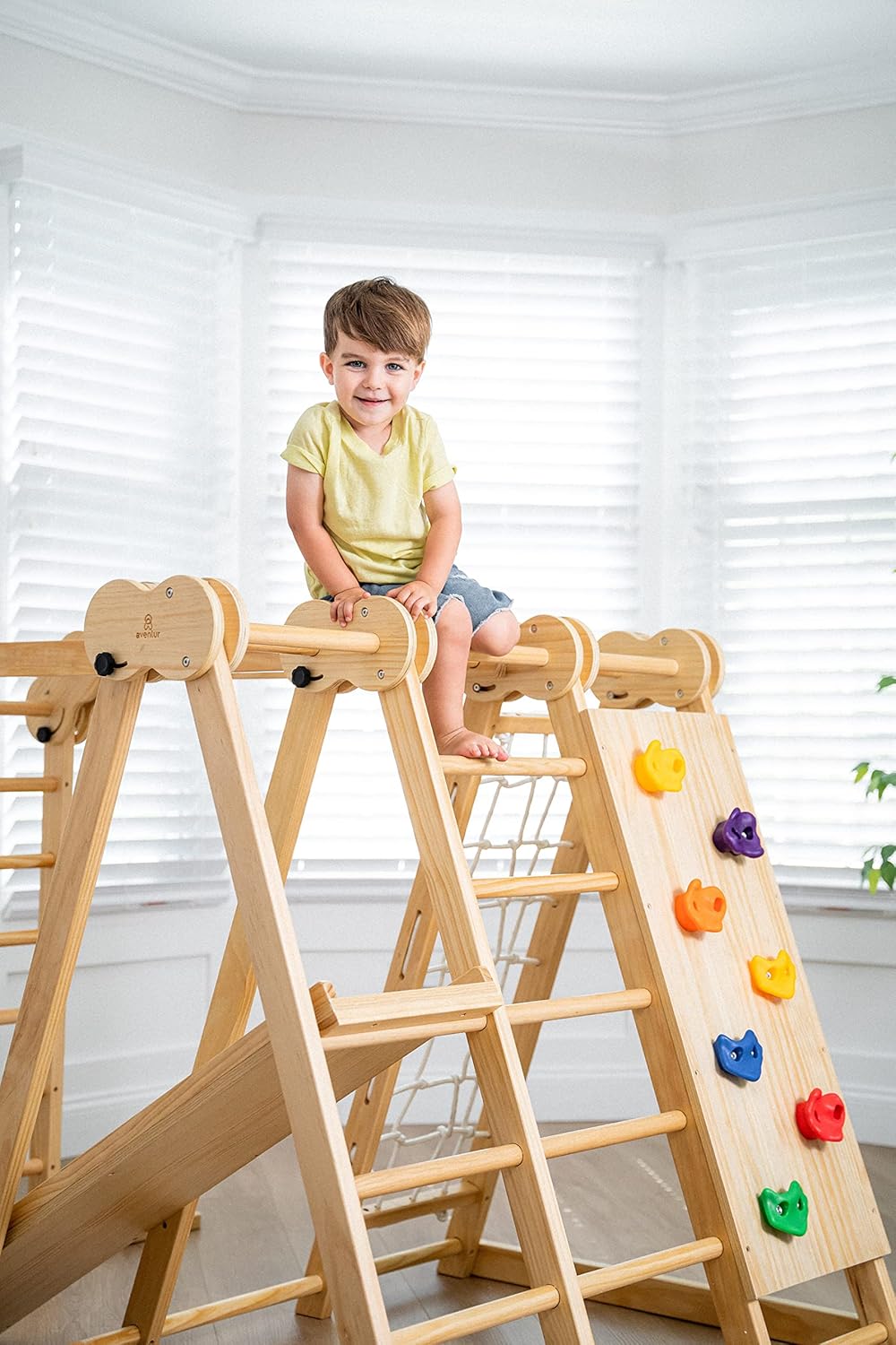 8-in-1 Indoor Playset - Slide, Climbing Wall, Monkey Bars & Swing-Toppalletfly