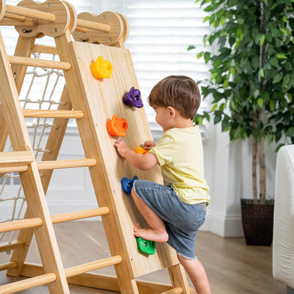 8-in-1 Indoor Playset - Slide, Climbing Wall, Monkey Bars & Swing-Toppalletfly