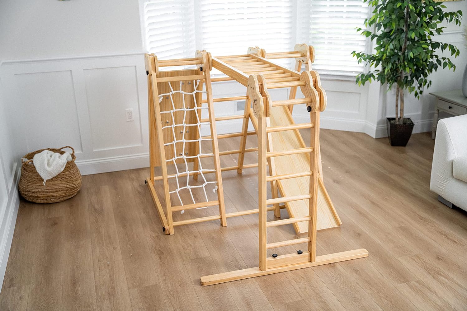 8-in-1 Indoor Playset - Slide, Climbing Wall, Monkey Bars & Swing-Toppalletfly