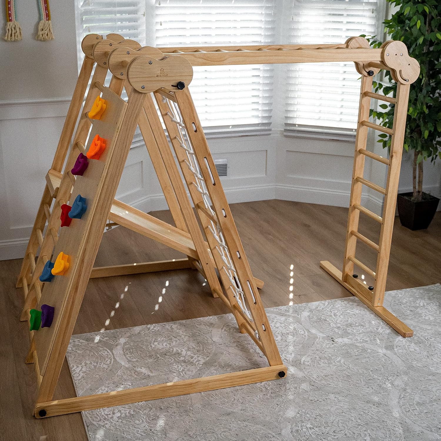 8-in-1 Indoor Playset - Slide, Climbing Wall, Monkey Bars & Swing-Toppalletfly