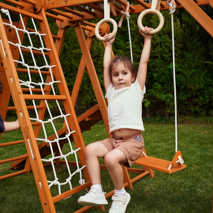 8-in-1 Indoor Playset - Slide, Climbing Wall, Monkey Bars & Swing-Toppalletfly