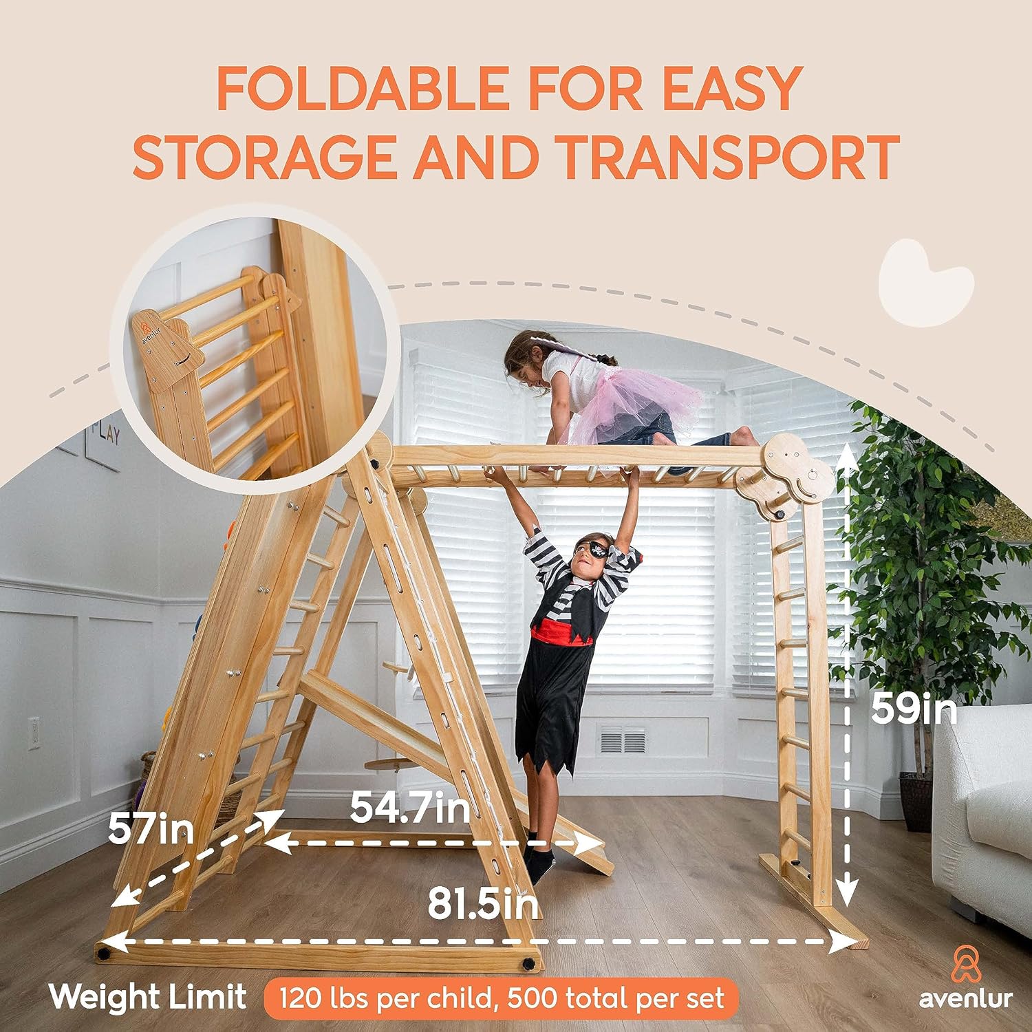 8-in-1 Indoor Playset - Slide, Climbing Wall, Monkey Bars & Swing-Toppalletfly