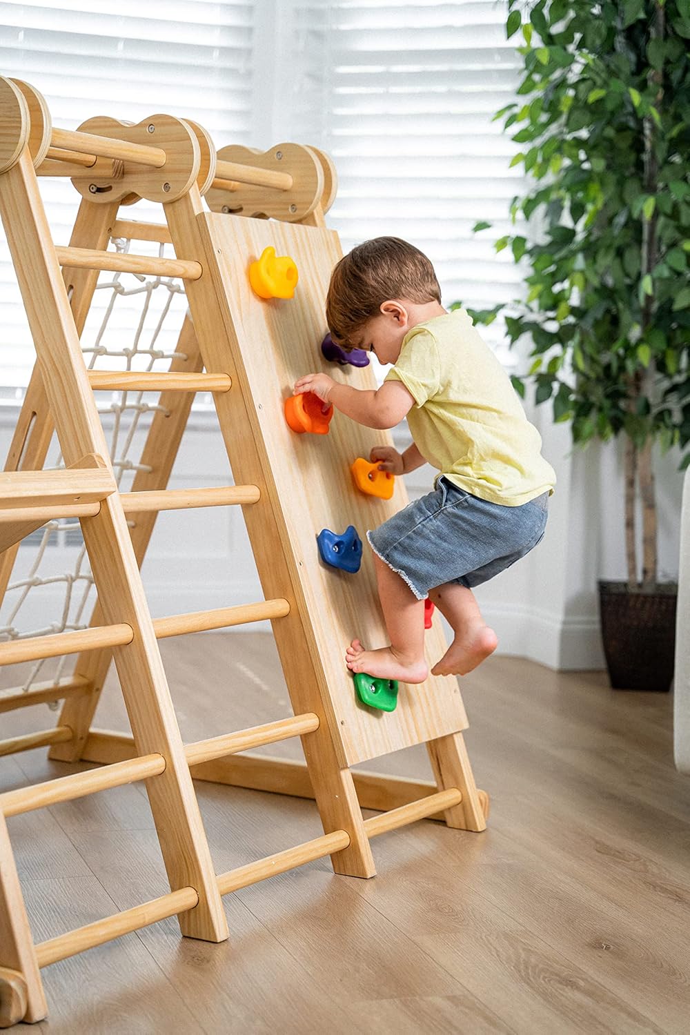 8-in-1 Indoor Playset - Slide, Climbing Wall, Monkey Bars & Swing-Toppalletfly