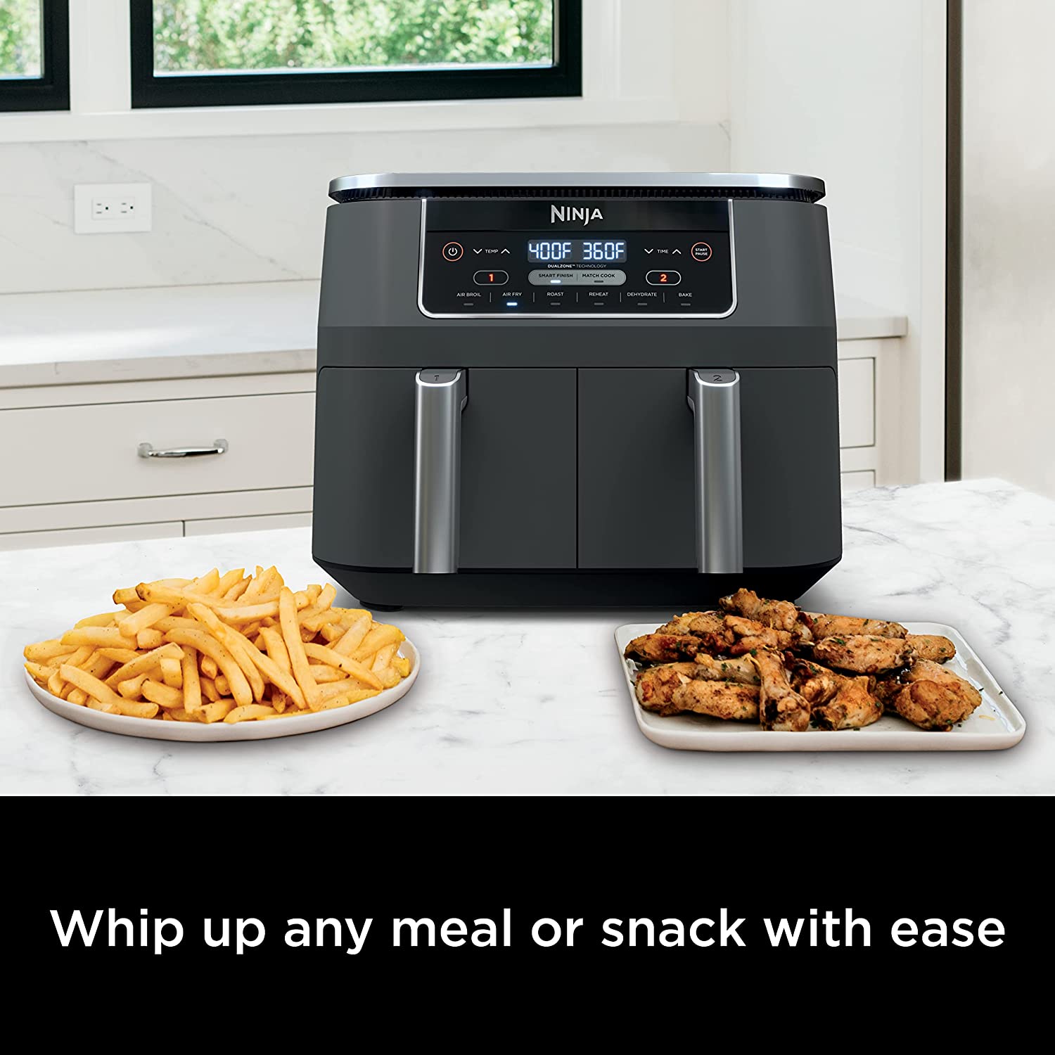 8 Quart 6-in-1 DualZone 2-Basket Air Fryer with 2 Independent Frying Baskets-Toppalletfly