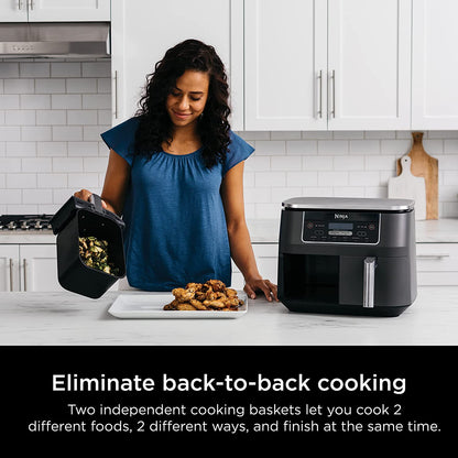 8 Quart 6-in-1 DualZone 2-Basket Air Fryer with 2 Independent Frying Baskets-Toppalletfly