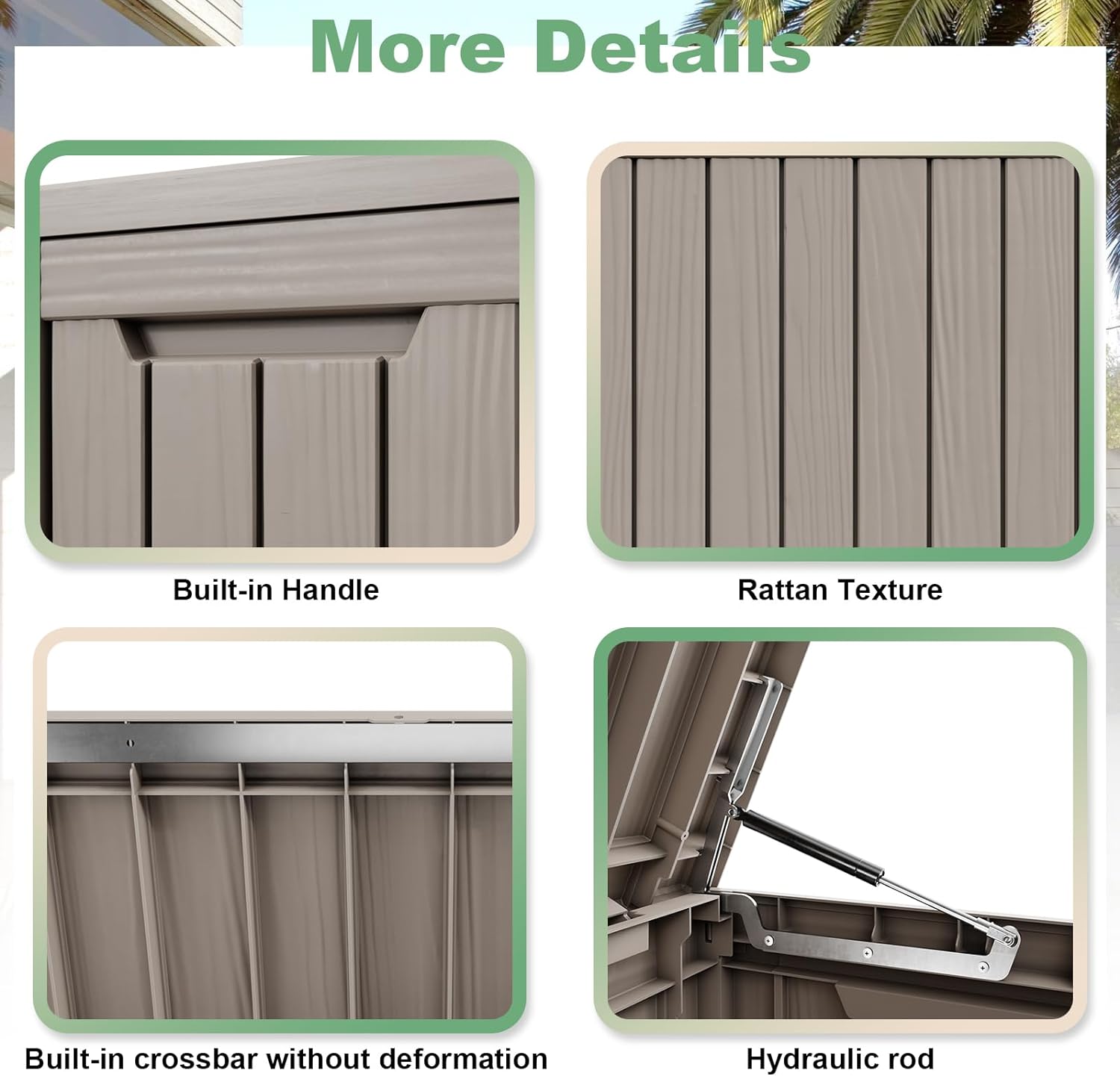 80 Gallon Large Deck Box, Outdoor Storage Box for Patio Furniture, Patio Cushions, Gardening Tools, Pool Supplies 480lbs Weight Capacity Waterproof-Toppalletfly