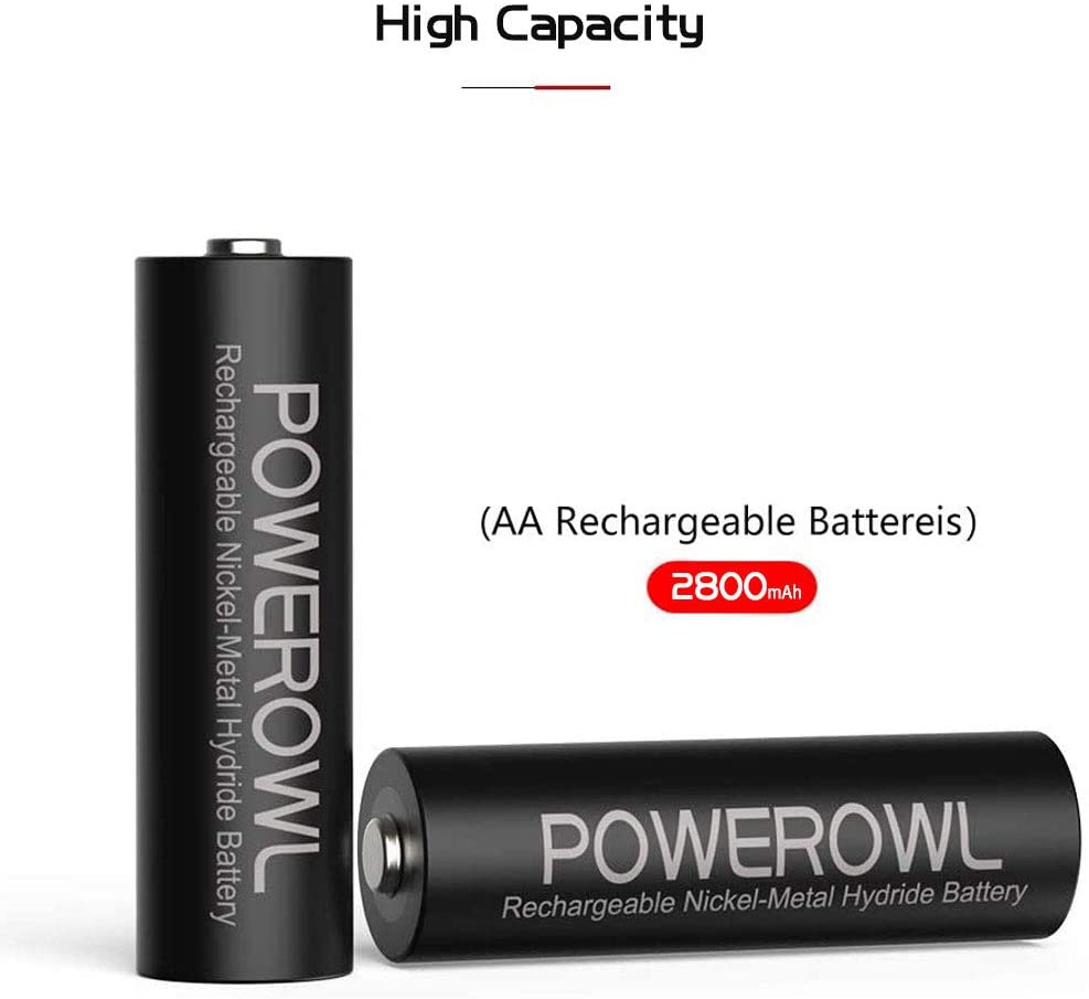 AA Rechargeable Batteries, 2800mAh High Capacity Batteries 1.2V NiMH Low Self Discharge, Pack of 16 - Toppalletfly