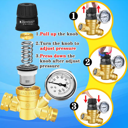 Adjustable RV Water Pressure Regulator for Campers-Toppalletfly