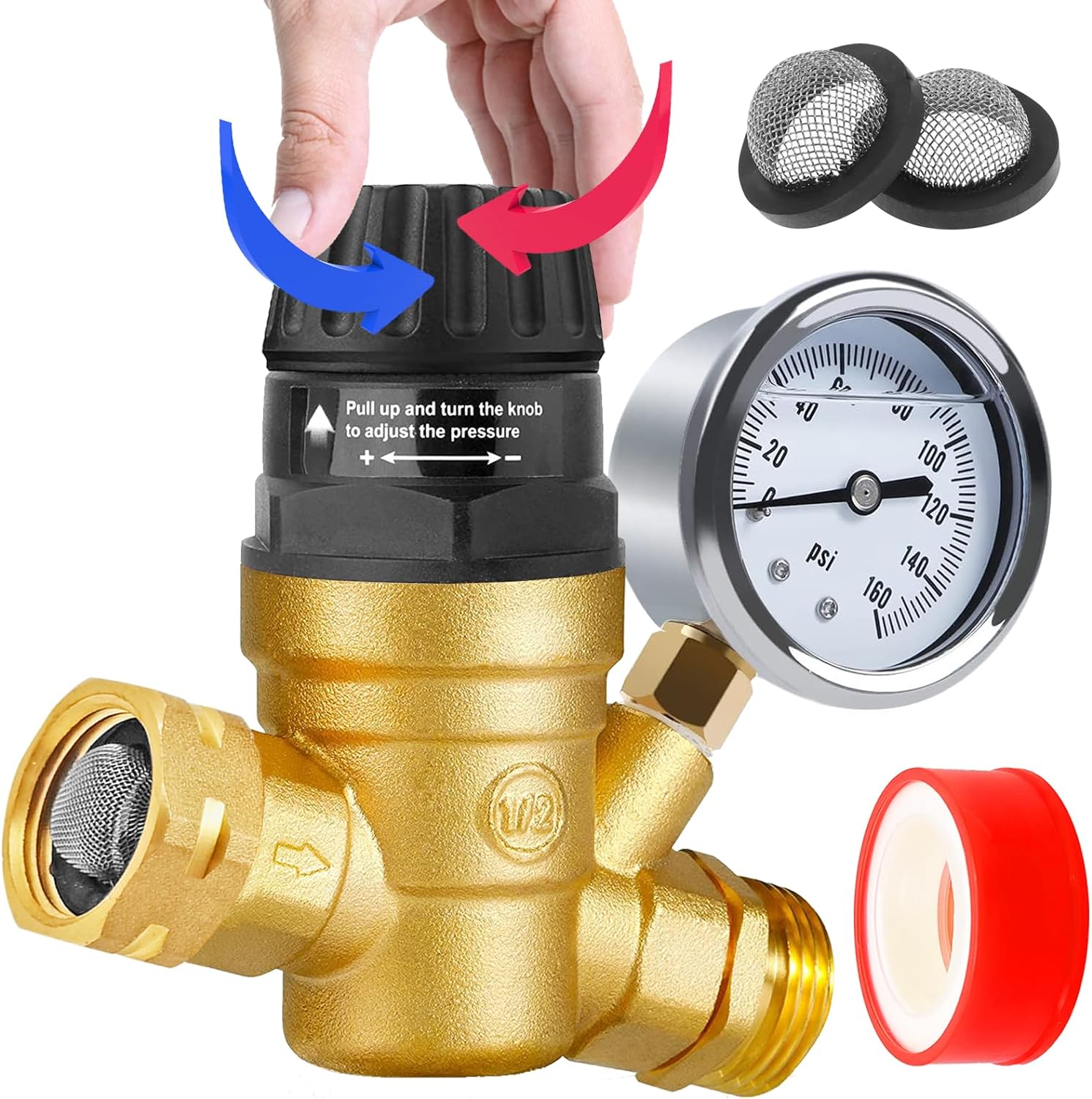 Adjustable RV Water Pressure Regulator for Campers-Toppalletfly