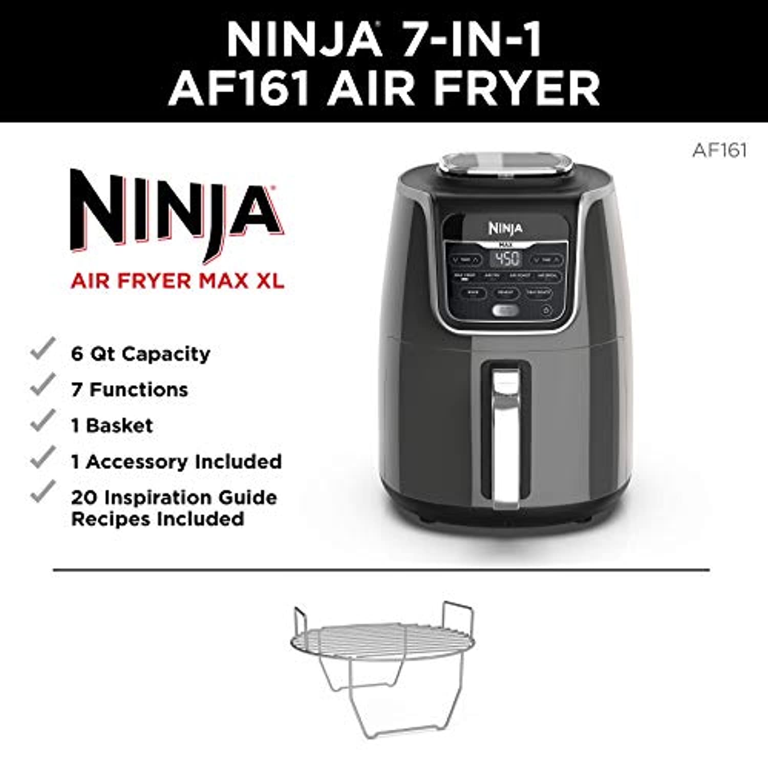 Air Fryer 5.5 Quart Capacity, Cooks, Crisps, Roasts, Broils, Bakes, Reheats and Dehydrates - Toppalletfly