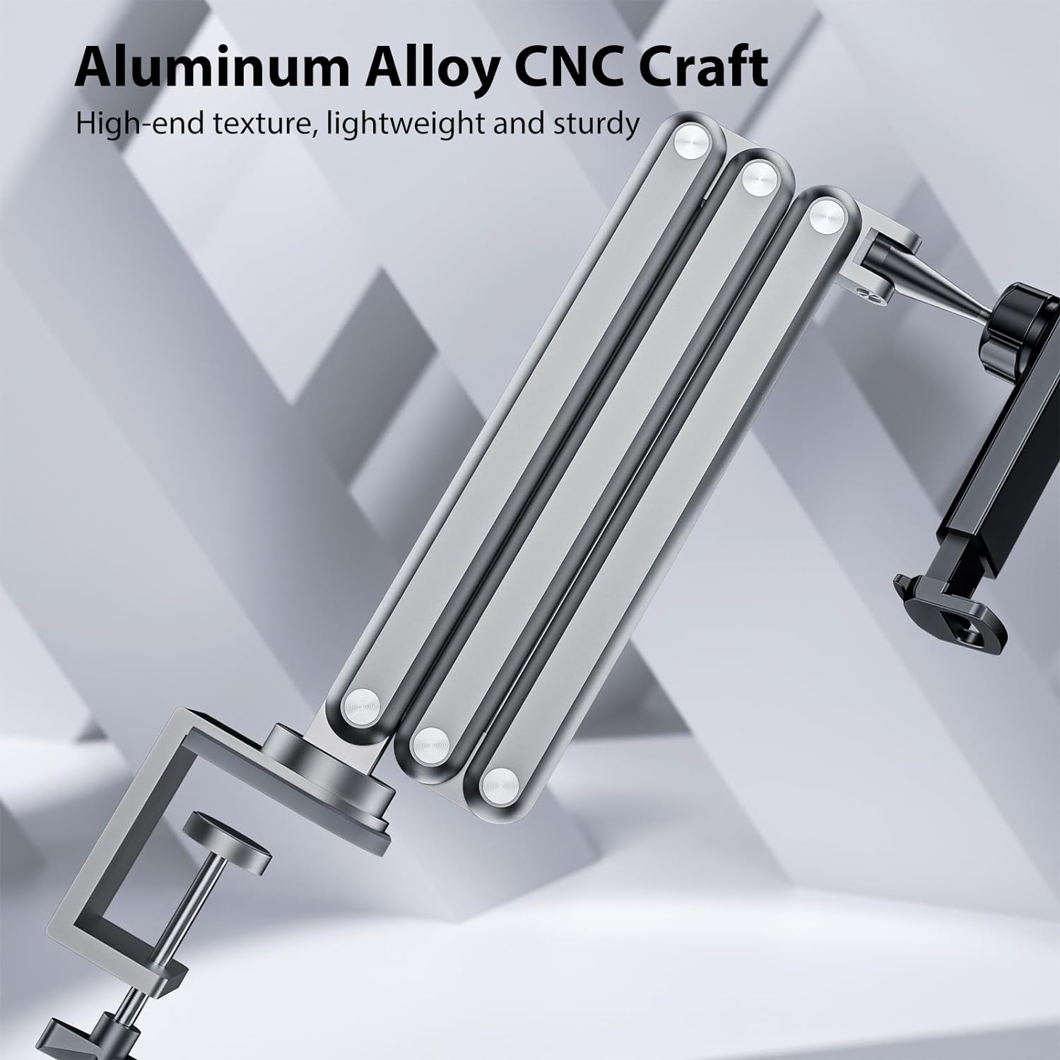 Aluminum Alloy Tablet Stand for Desk, Adjustable Foldable Arm Holder Mount-Toppalletfly