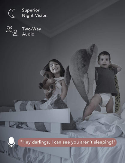 Baby Monitor, 360-degree 1080P Wireless IP Camera, Motion Tracking, Super IR Night Vision, Works with Alexa, Two-Way Audio, Motion & Sound Detection-Toppalletfly