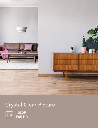 Baby Monitor, 360-degree 1080P Wireless IP Camera, Motion Tracking, Super IR Night Vision, Works with Alexa, Two-Way Audio, Motion & Sound Detection-Toppalletfly