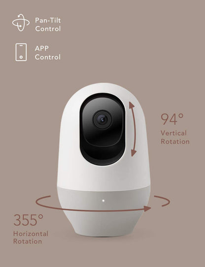 Baby Monitor, 360-degree 1080P Wireless IP Camera, Motion Tracking, Super IR Night Vision, Works with Alexa, Two-Way Audio, Motion & Sound Detection-Toppalletfly