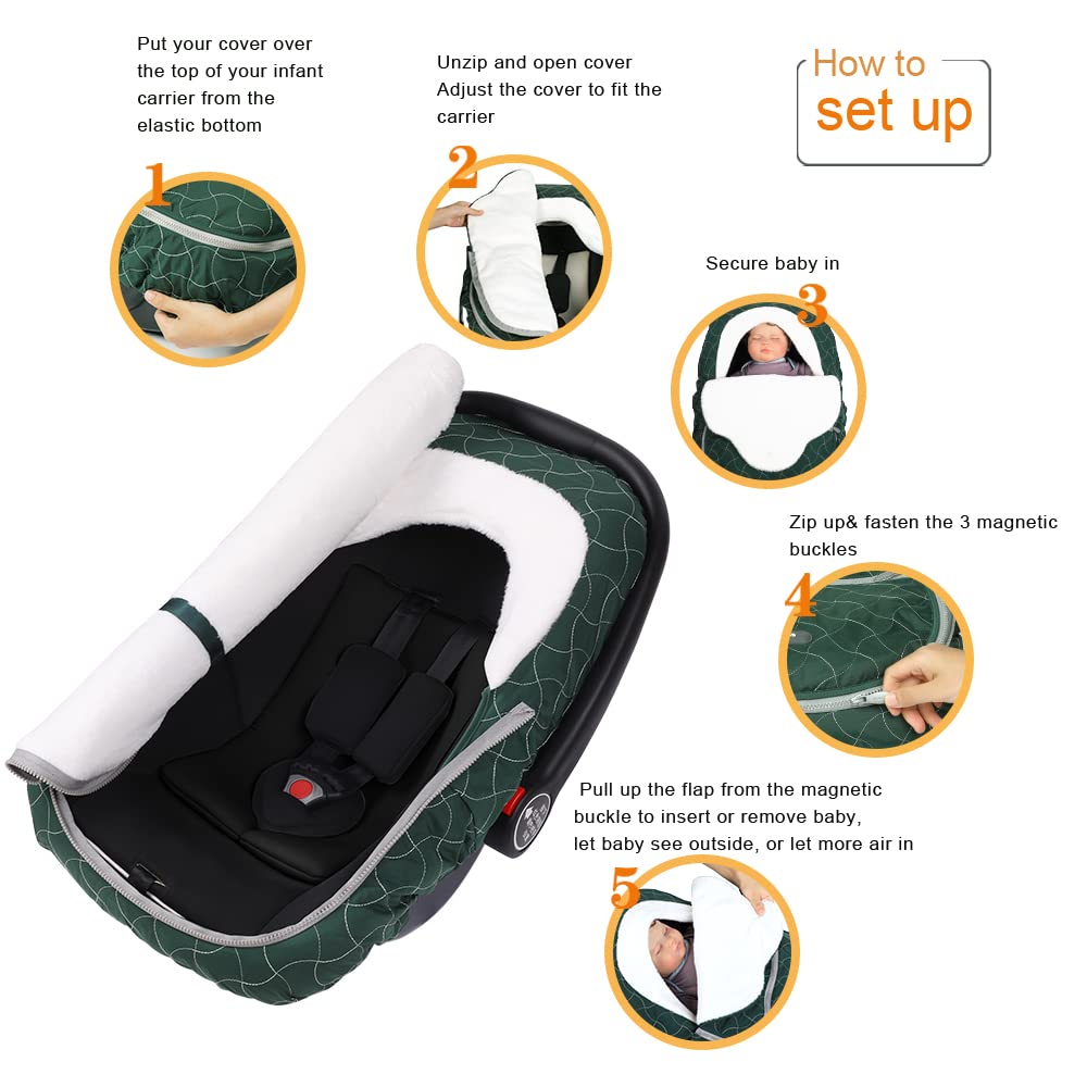 Baby Stroller Bunting Bags Winter Carseat Canopies Cover to Protect Baby from Cold Wind-Toppalletfly