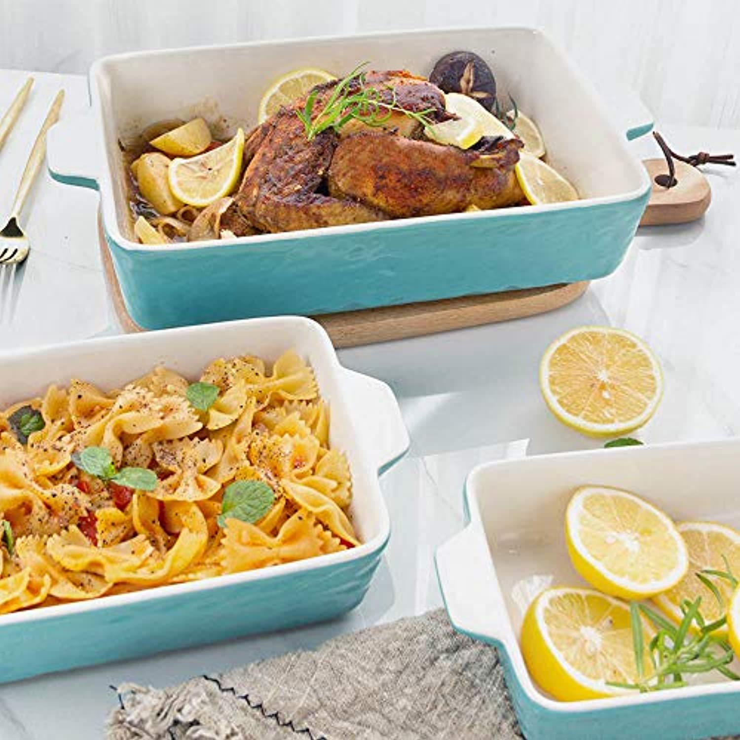Bakeware Set, Rectangular Baking Pan Ceramic Glaze Baking Dish-Toppalletfly