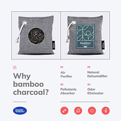 Bamboo Charcoal Air Purifying Bag, Naturally Freshen Air with Powerful Activated Charcoal 4x200g, 2 Sets - 8 Packs-Toppalletfly