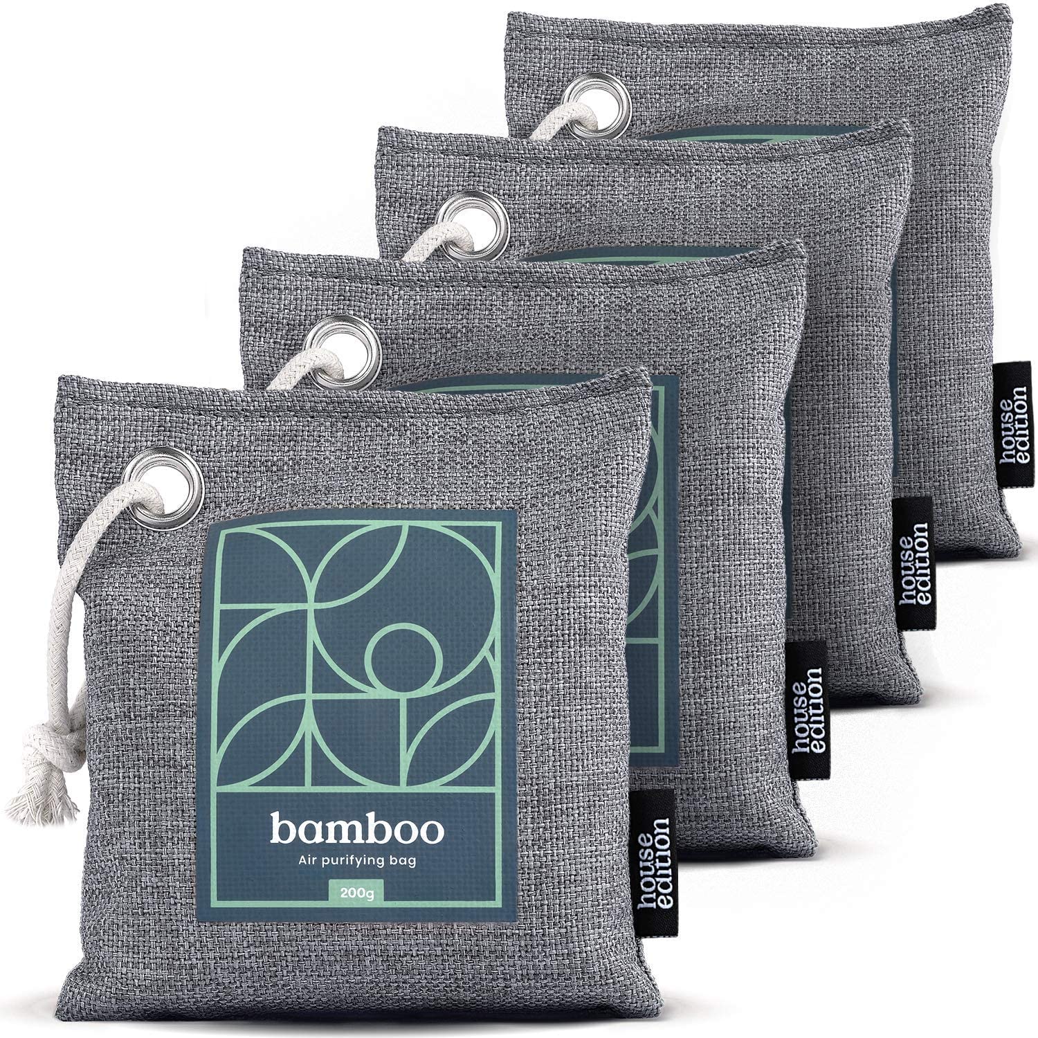 Bamboo Charcoal Air Purifying Bag, Naturally Freshen Air with Powerful Activated Charcoal 4x200g, 2 Sets - 8 Packs-Toppalletfly