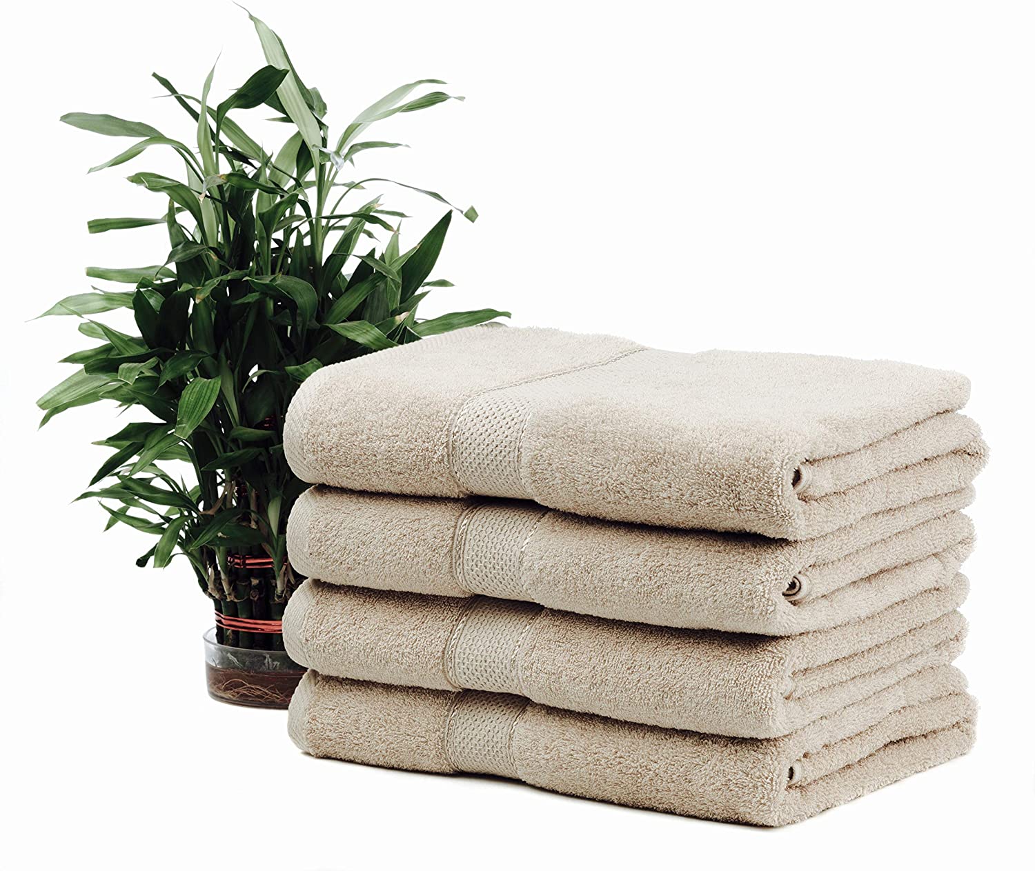 Bamboo Cotton Bath Towels - Natural, Ultra Absorbent and Eco-Friendly 30" X 52"-Toppalletfly