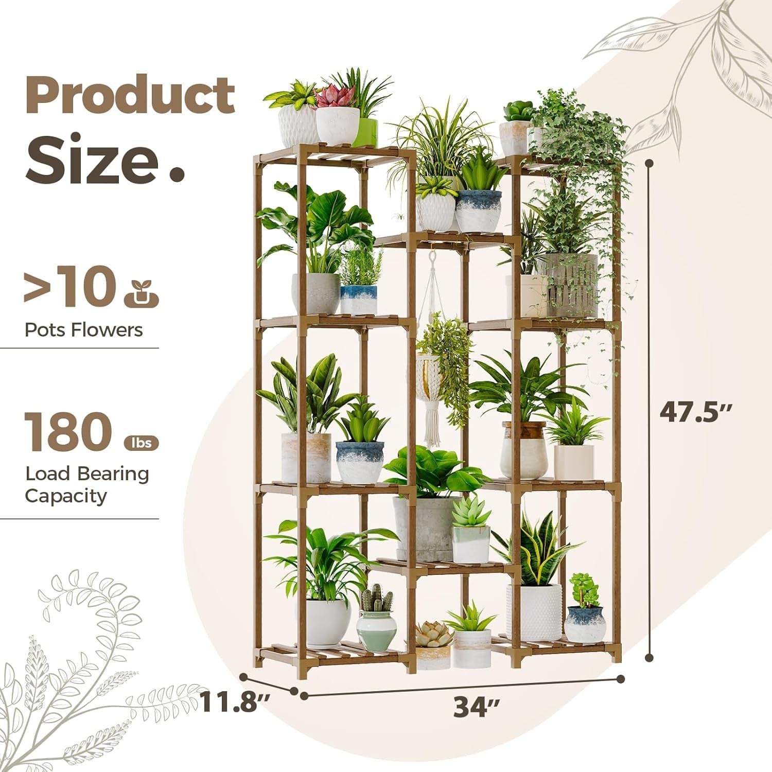 Bamboo Customizable Plant Stand-Toppalletfly
