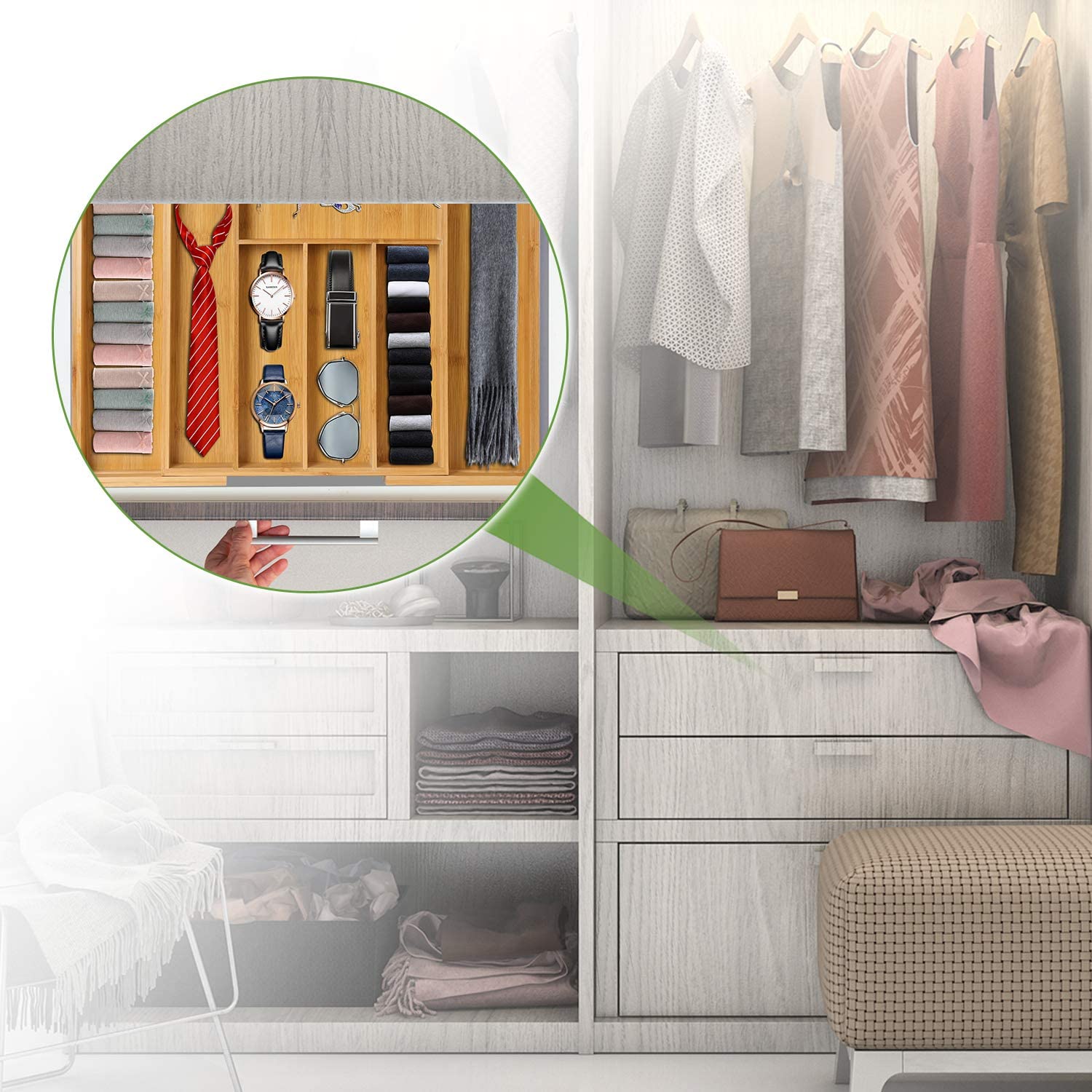 Bamboo Drawer Organizer-Toppalletfly