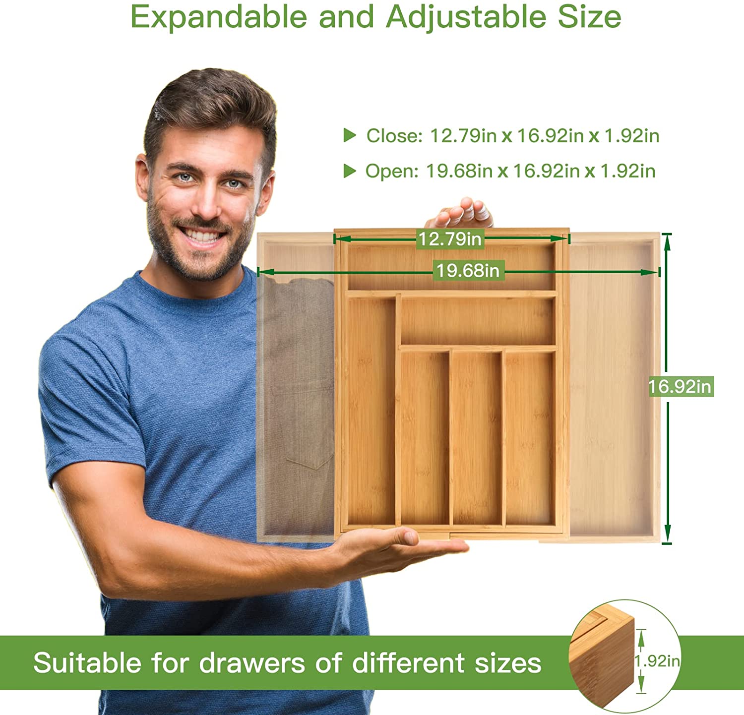 Bamboo Drawer Organizer-Toppalletfly