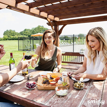 Bamboo Platter and Serving Tray for Wine, Cracker, Brie and Meat-Toppalletfly