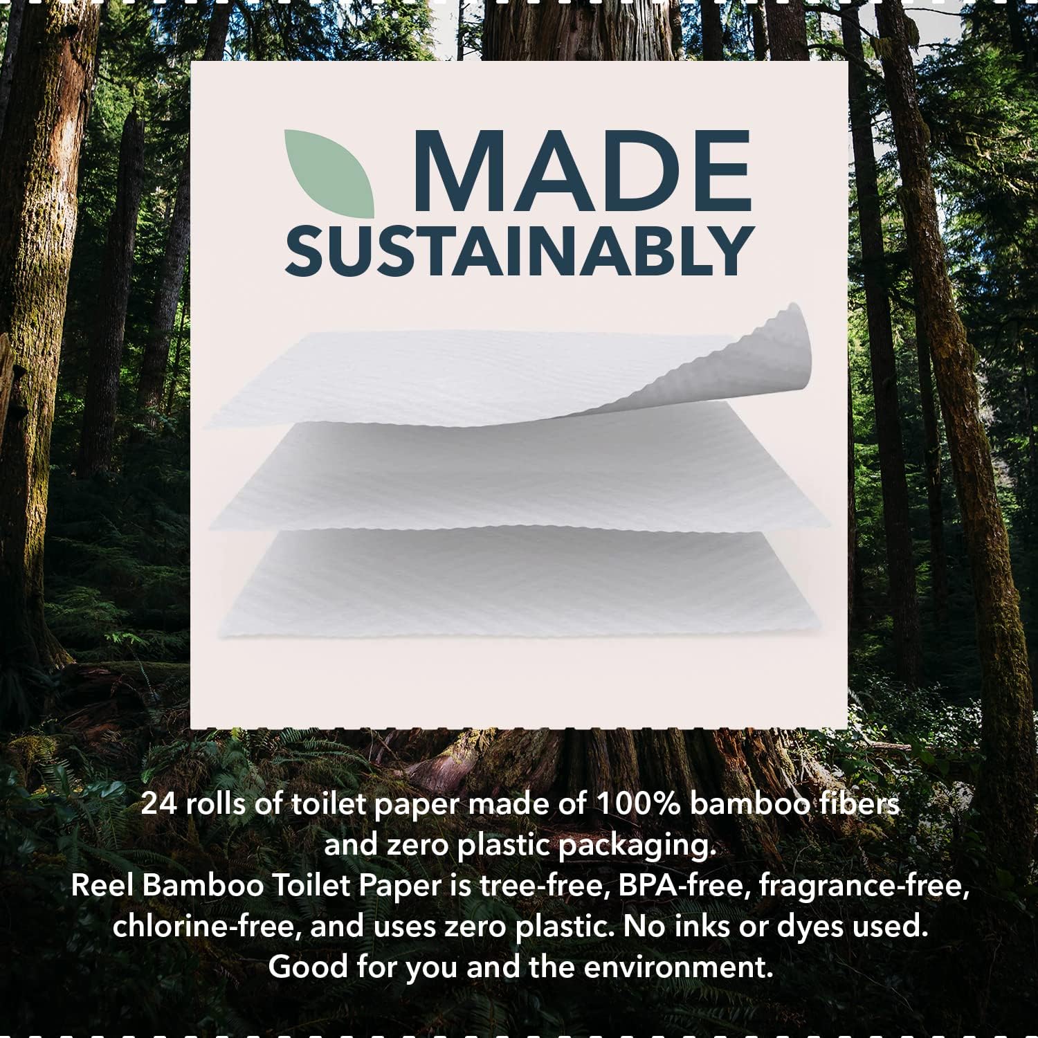 Bamboo Toilet Paper, 3-Ply Made From Tree-Free, 100% Bamboo Fibers, Eco-Friendly Zero Plastic Packaging-Toppalletfly