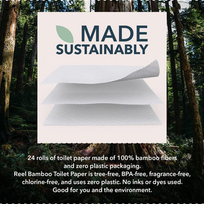 Bamboo Toilet Paper, 3-Ply Made From Tree-Free, 100% Bamboo Fibers, Eco-Friendly Zero Plastic Packaging-Toppalletfly