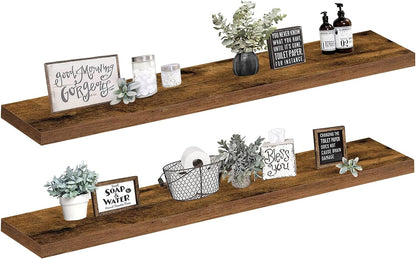 Bathroom Floating Shelves, Wall Shelf Over Toilet Bedroom Kitchen Living Room Farmhouse Decor Set of 2-Toppalletfly