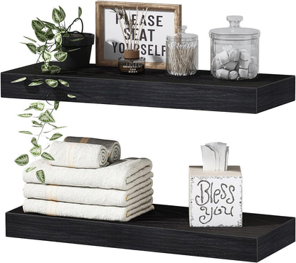 Bathroom Floating Shelves, Wall Shelf Over Toilet Bedroom Kitchen Living Room Farmhouse Decor Set of 2-Toppalletfly