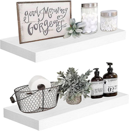 Bathroom Floating Shelves, Wall Shelf Over Toilet Bedroom Kitchen Living Room Farmhouse Decor Set of 2-Toppalletfly
