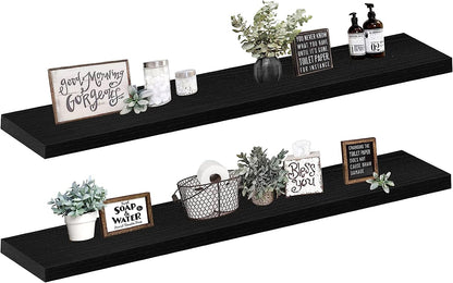 Bathroom Floating Shelves, Wall Shelf Over Toilet Bedroom Kitchen Living Room Farmhouse Decor Set of 2-Toppalletfly
