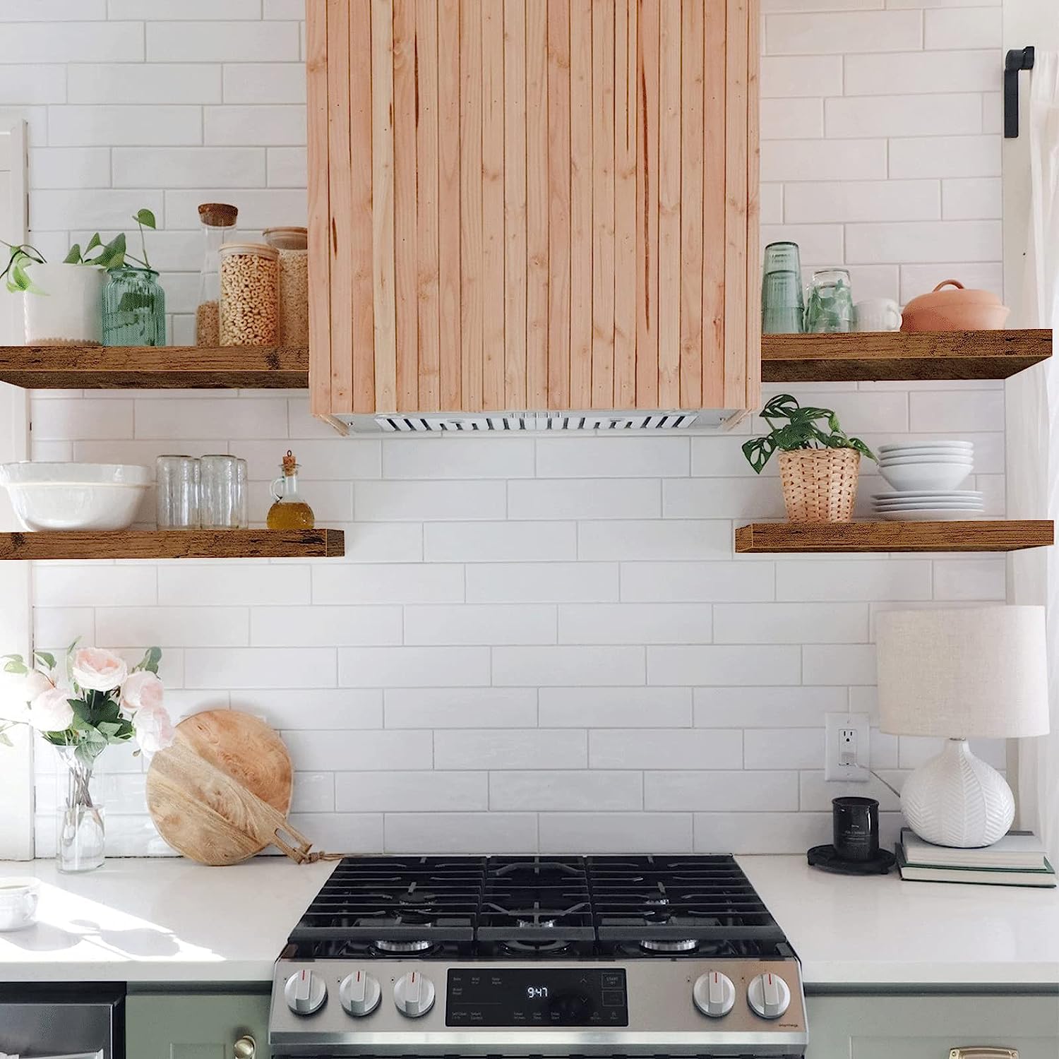 Bathroom Floating Shelves, Wall Shelf Over Toilet Bedroom Kitchen Living Room Farmhouse Decor Set of 2-Toppalletfly