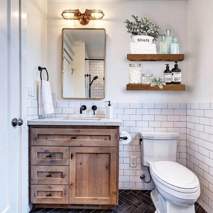 Bathroom Floating Shelves, Wall Shelf Over Toilet Bedroom Kitchen Living Room Farmhouse Decor Set of 2-Toppalletfly