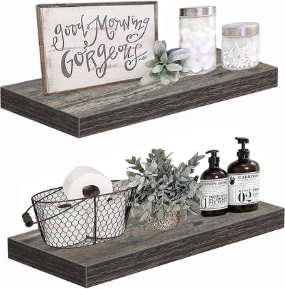 Bathroom Floating Shelves, Wall Shelf Over Toilet Bedroom Kitchen Living Room Farmhouse Decor Set of 2-Toppalletfly