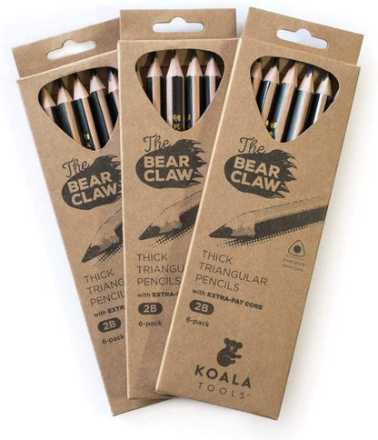 Bear Claw Pencils Fat, Thick, Strong, Triangular Grip, Graphite-Toppalletfly