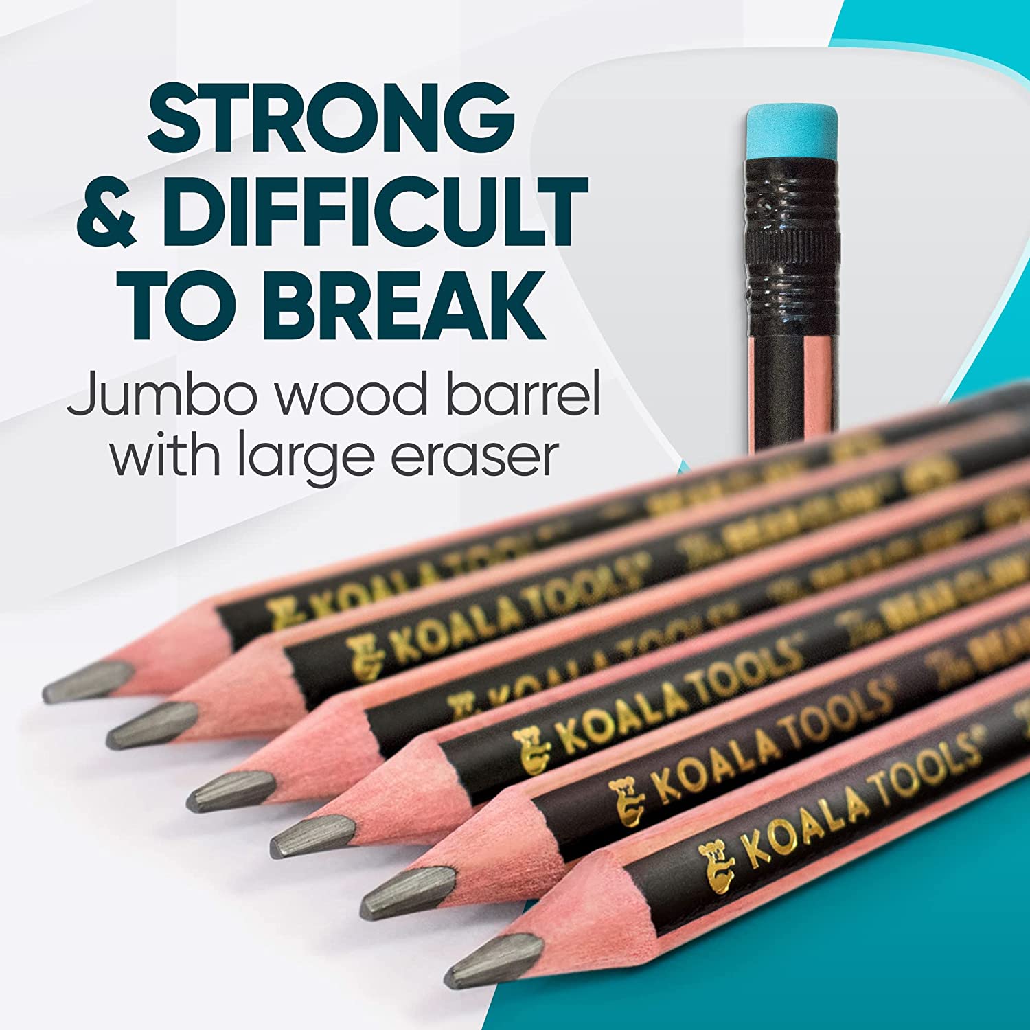 Bear Claw Pencils Fat, Thick, Strong, Triangular Grip, Graphite-Toppalletfly