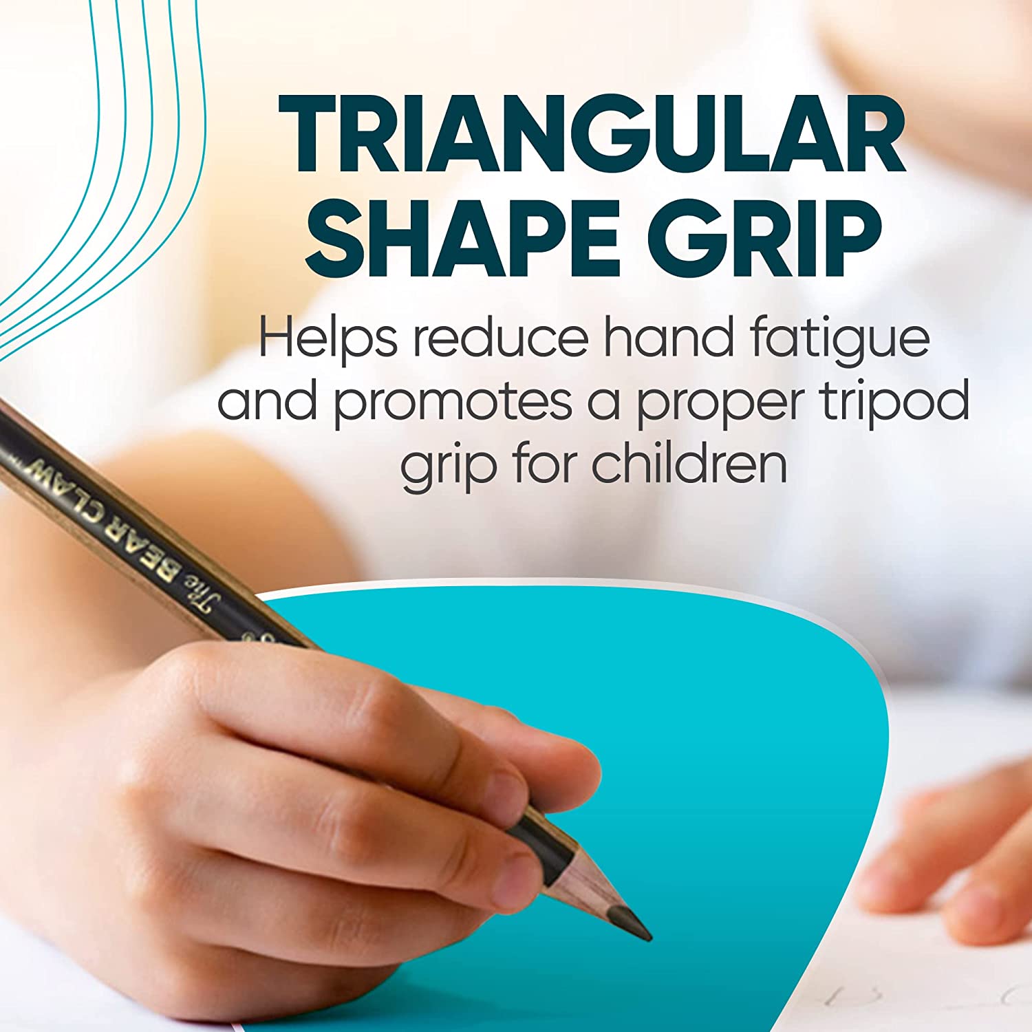 Bear Claw Pencils Fat, Thick, Strong, Triangular Grip, Graphite-Toppalletfly