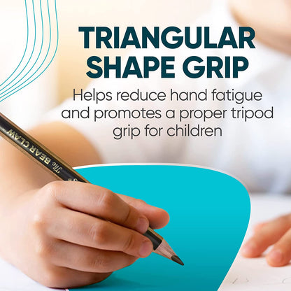 Bear Claw Pencils Fat, Thick, Strong, Triangular Grip, Graphite-Toppalletfly