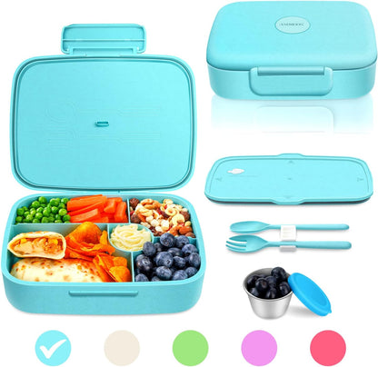 Bento Box - Eco Friendly, Leakproof Lunch Box, Five Compartment, Wheat Fiber Bento Box for Kids and Adults, Microwave and Freezer Friendly-Toppalletfly