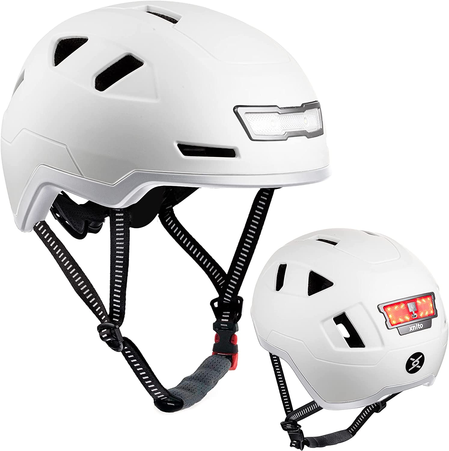 Bike Helmet with LED Lights - Urban Bicycle Helmet for Adults, Men & Women-Toppalletfly