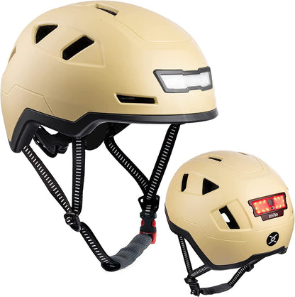 Bike Helmet with LED Lights - Urban Bicycle Helmet for Adults, Men & Women-Toppalletfly